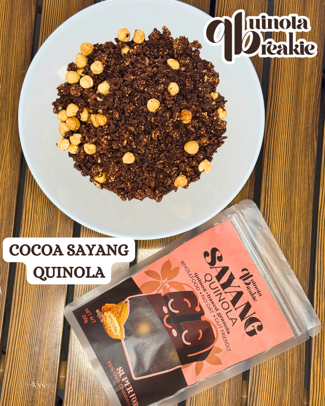 (Mix n Match) QB Quinoa Breakie | Quinoa-based Granola  | Kopi Wake Up | Cocoa Sayang | Cendol Chill | No Oats | Low-GI